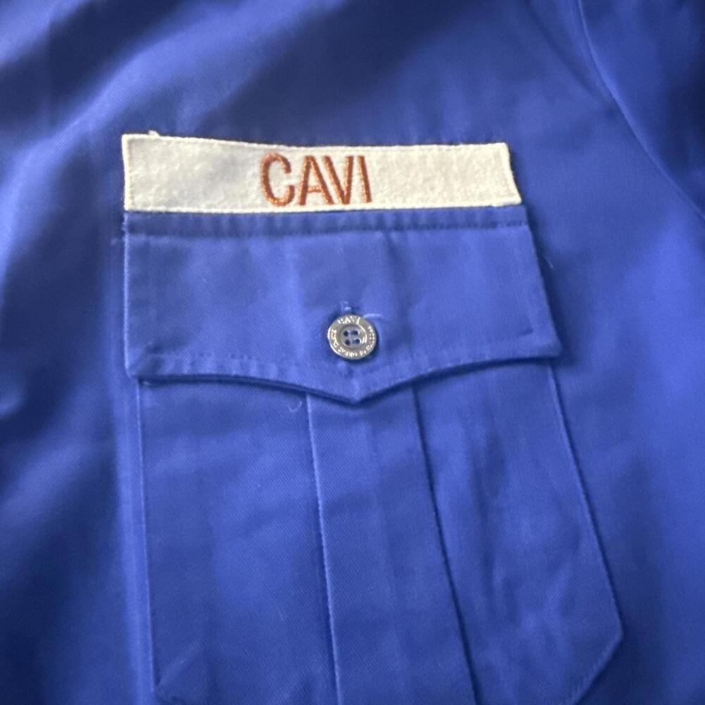 VTG 70's CAVI Men 2XL Blue Military Style Button Down Shirt EUC - Picture 5 of 10